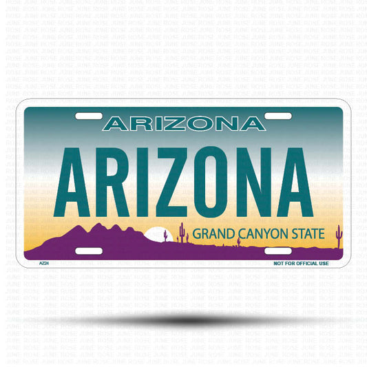 ARIZONA Flat Aluminum License Plate | 6" x 12" | State Plate Front View Name Plate