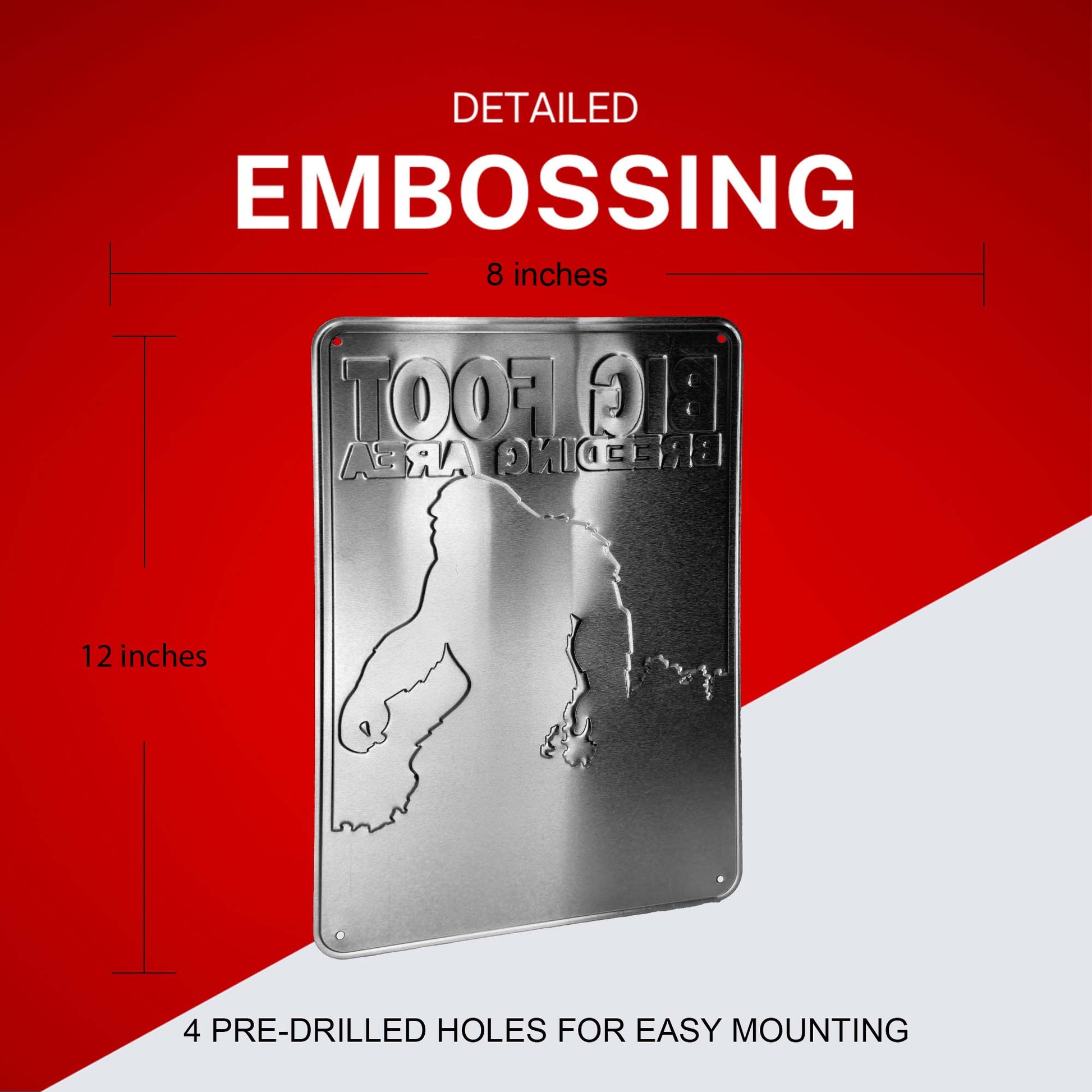 Big Foot Breeding Area Enter At Your Own Risk Embossing Details