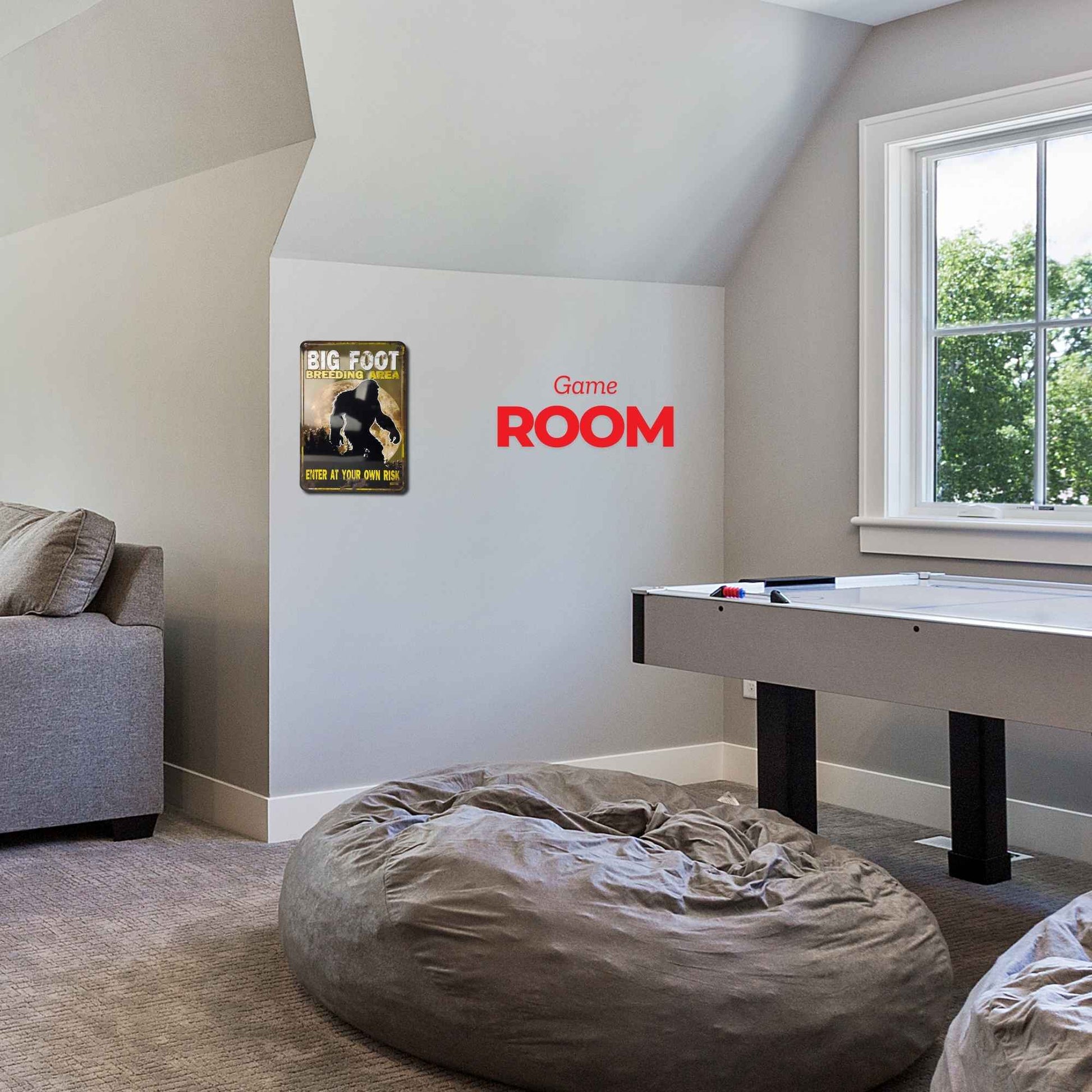 Big Foot Breeding Area Enter At Your Own Risk In Game Room
