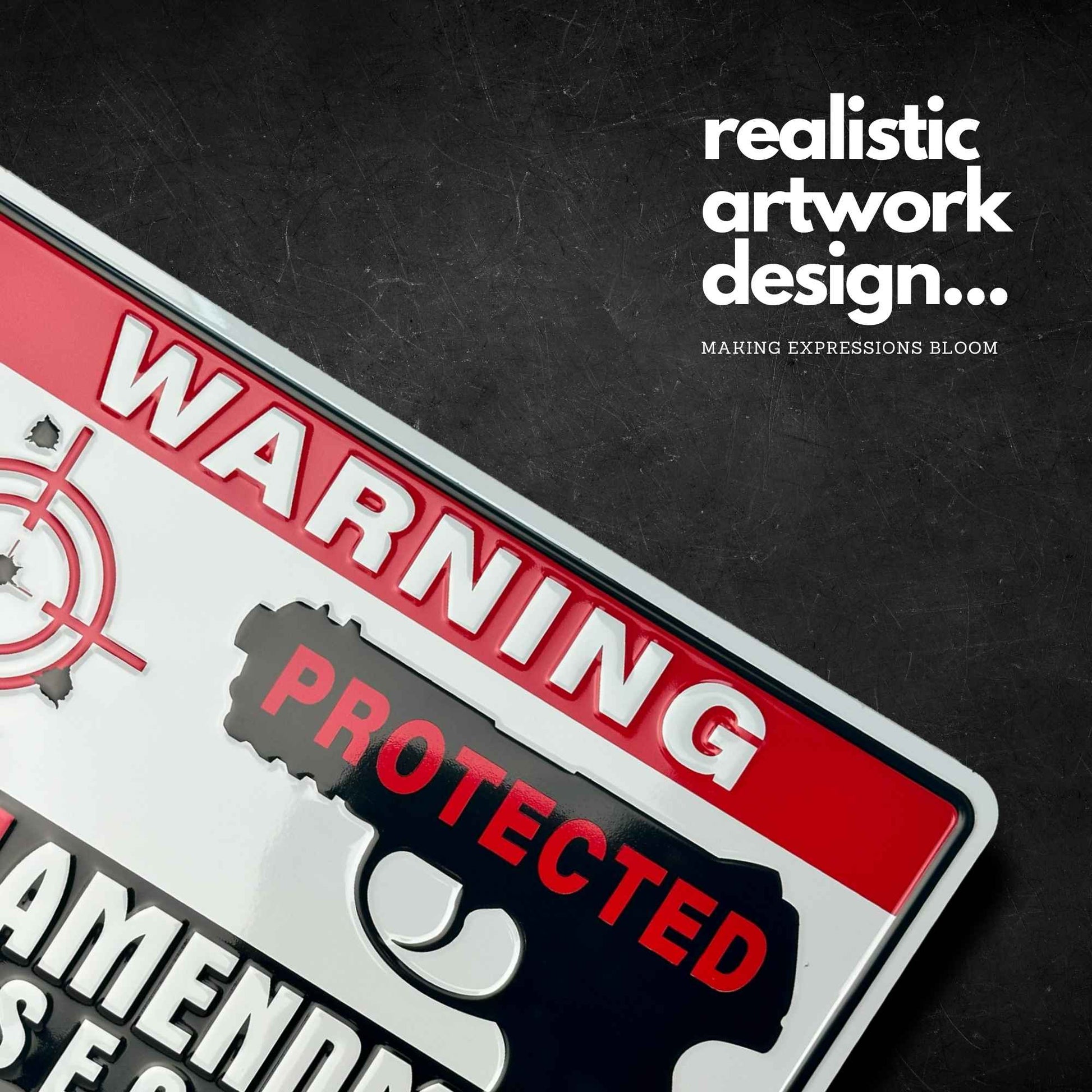 Warning Protected 2 Amendment Security Artwork Design