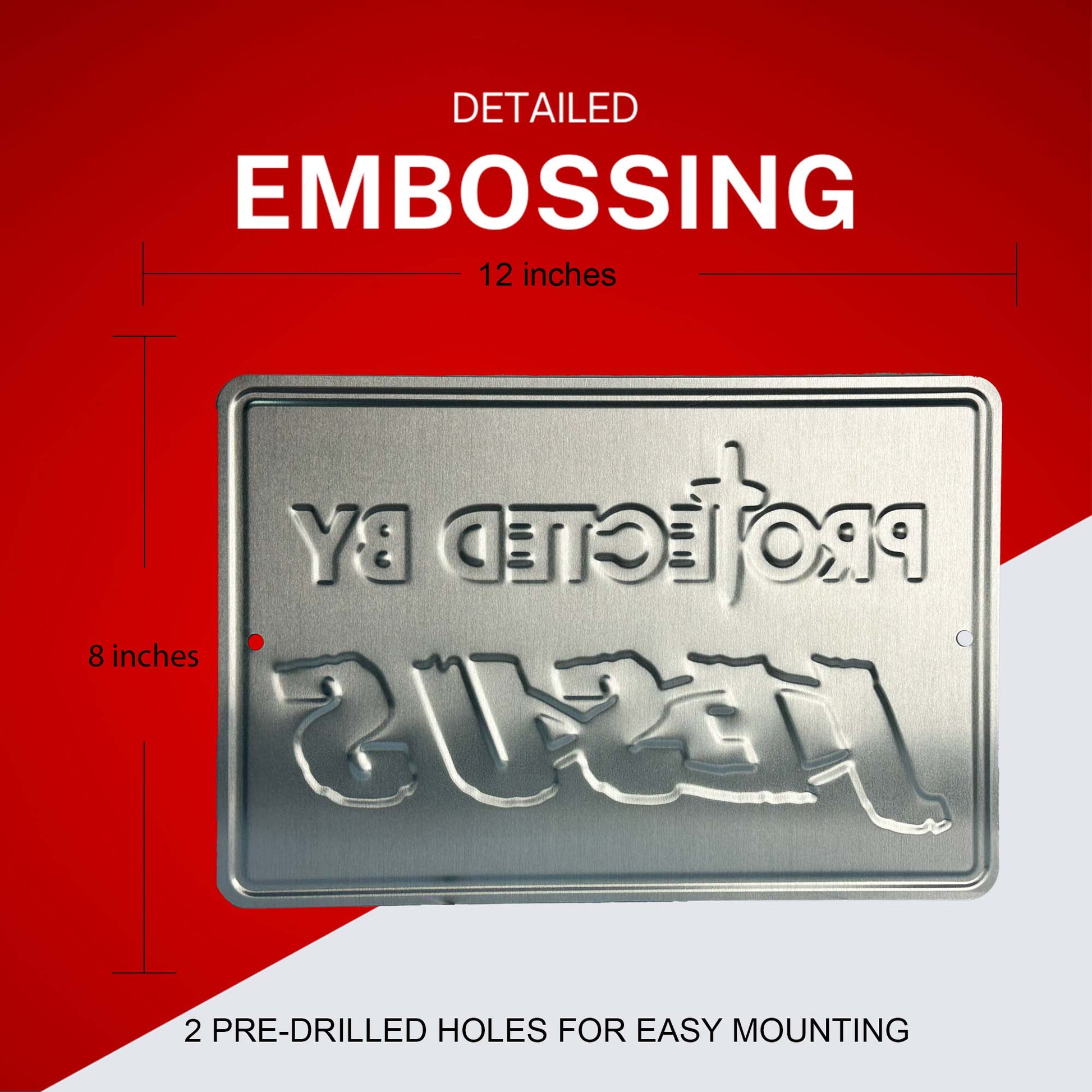Protected By Jesus Embossing Details