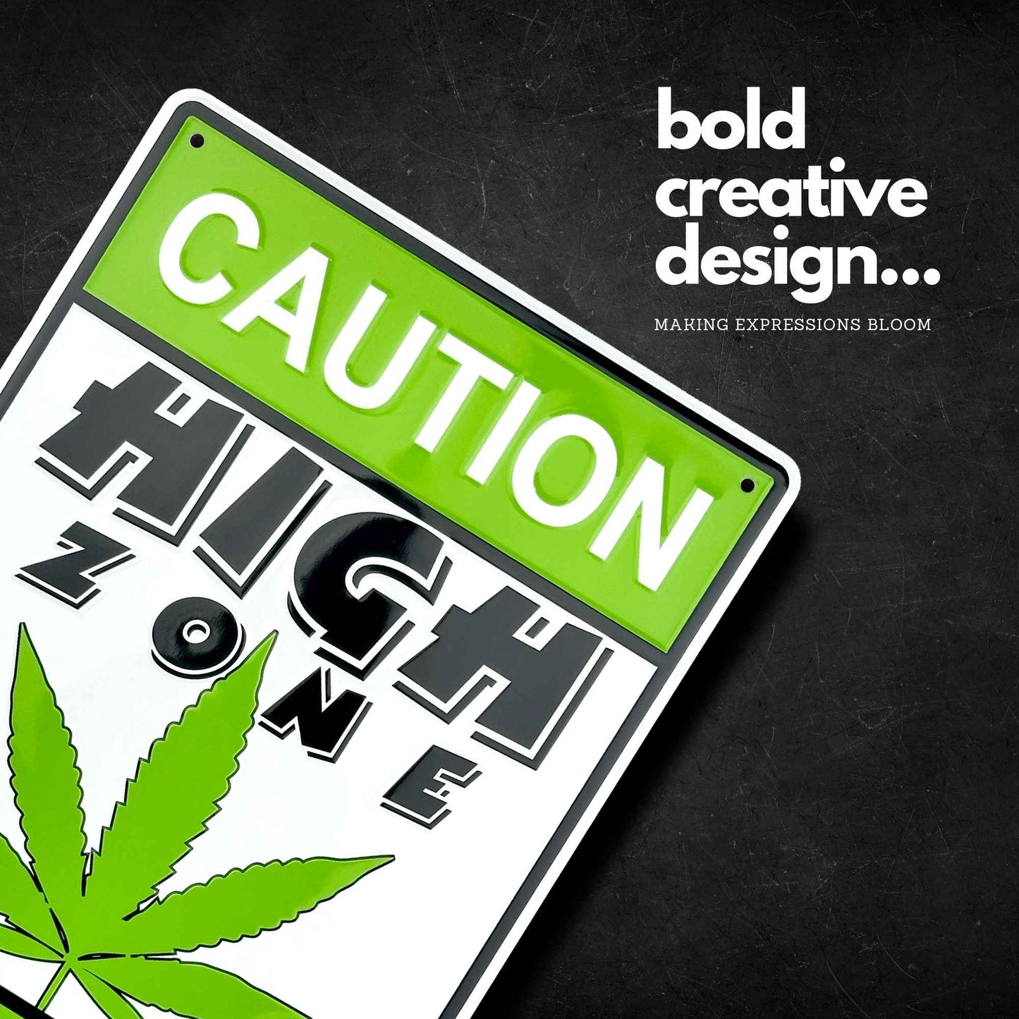 BM2410-SP | Caution High Zone Hallucination Guaranteed | Stock Aluminum Embossed Signs | 8" x 12"
