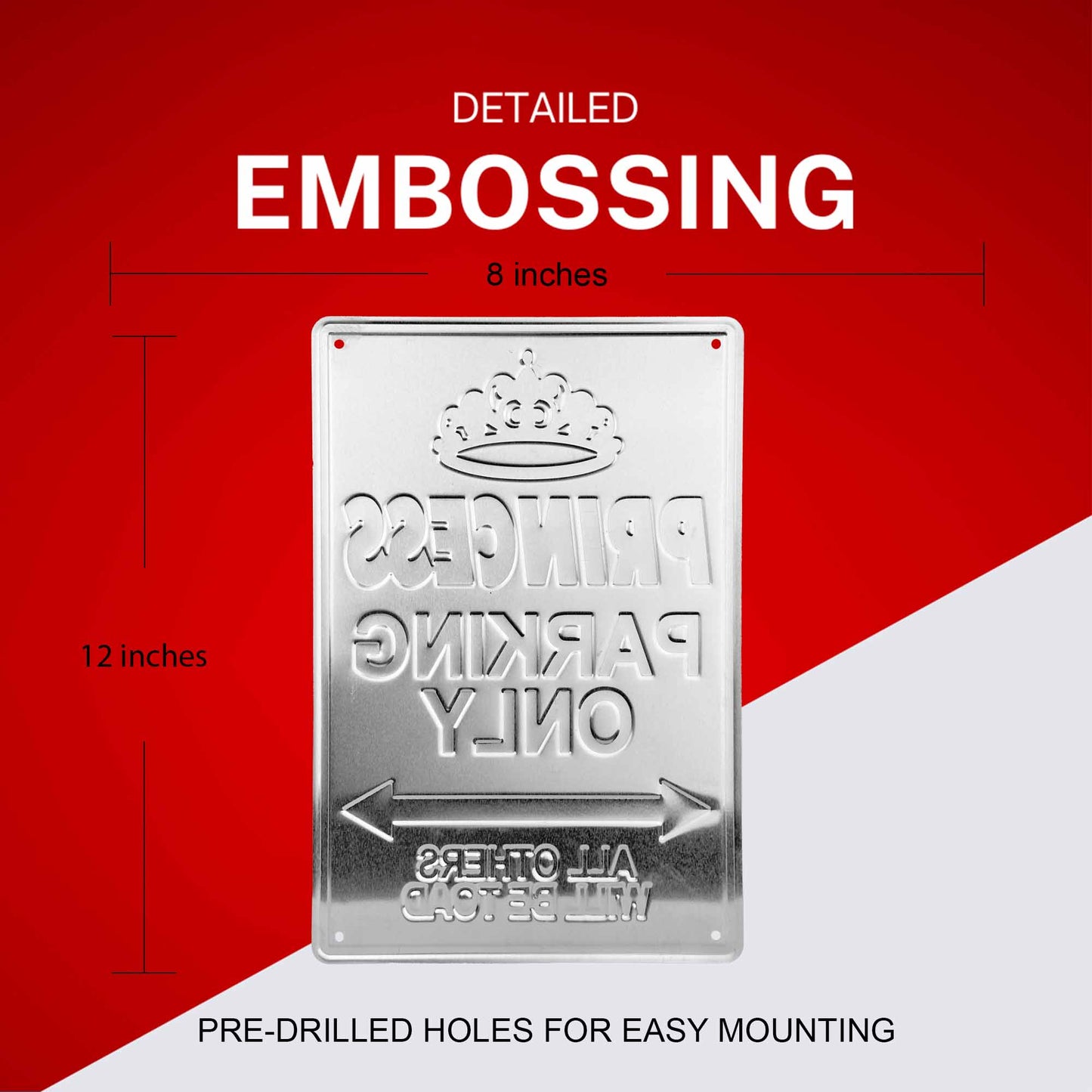 BM2413-SP | Princess Parking Only All Others Will Be Toad | Stock Aluminum Embossed Signs | 8" x 12"