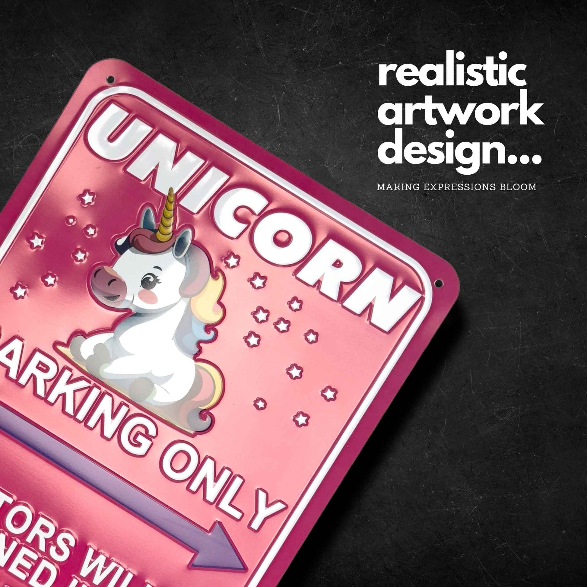 Unicorn Parking Only Violators Will Be Turned Into Rainbow Artwork Detail
