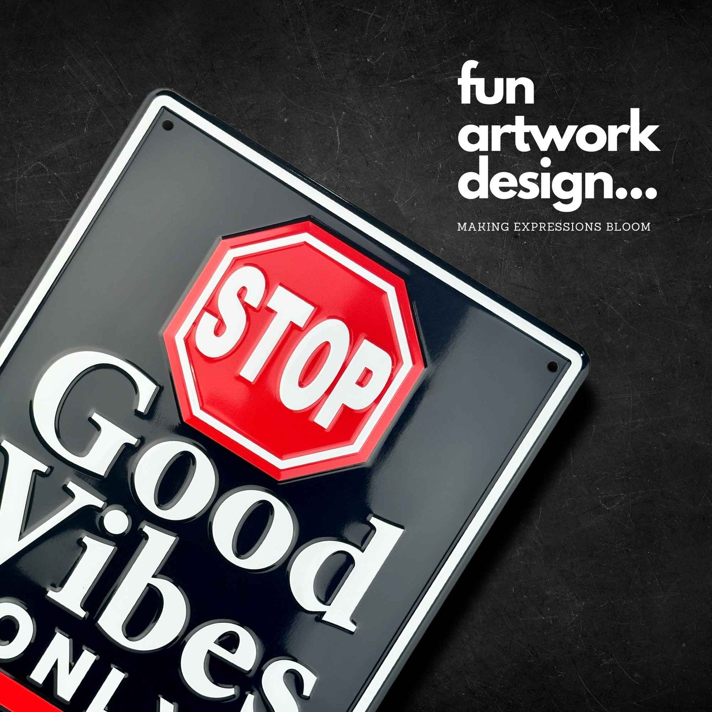 BM2431-SP | Stop Good Vibes Only Please Leave Drama At The Door | Stock Aluminum Embossed Signs | 8" x 12"