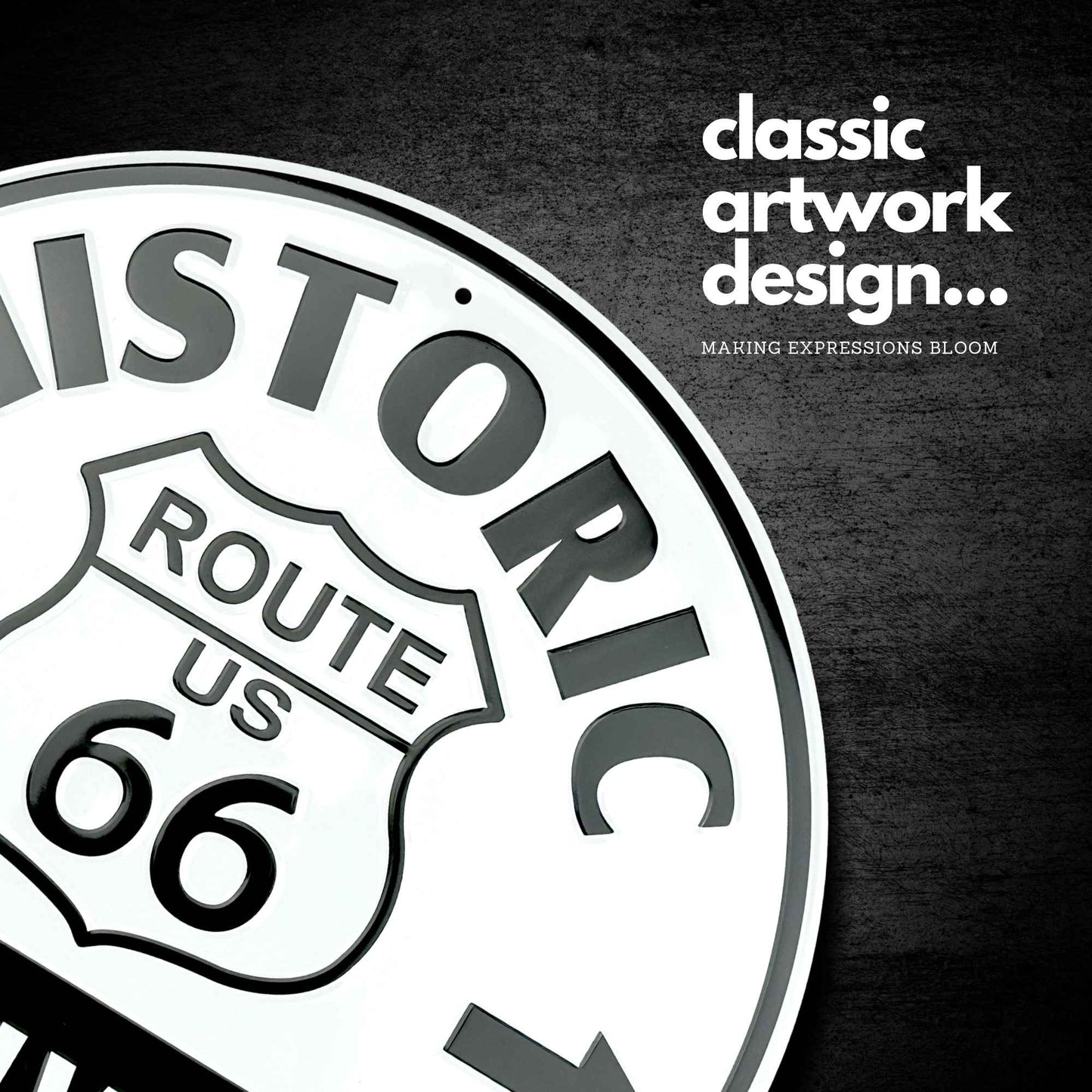 BM2443-CS | Historic US Route 66 Hiway Get Your Kicks Circle Sign | Stock Aluminum Embossed Signs | 12" Circle (Copy) (Copy) (Copy)