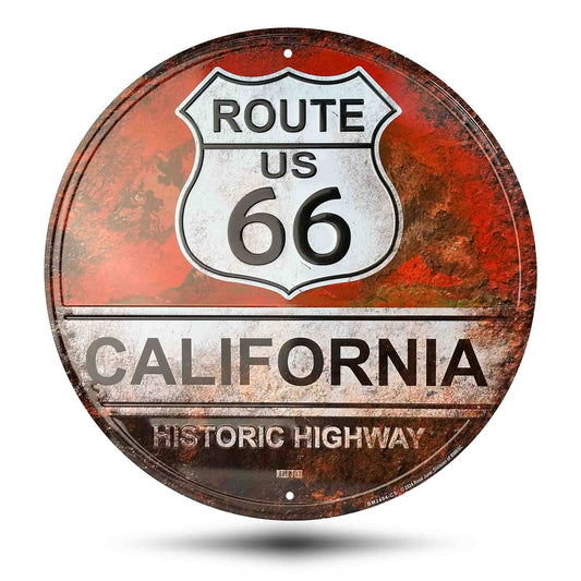 Route 66  California Rust Vintage Historic Highway Sign Front Side