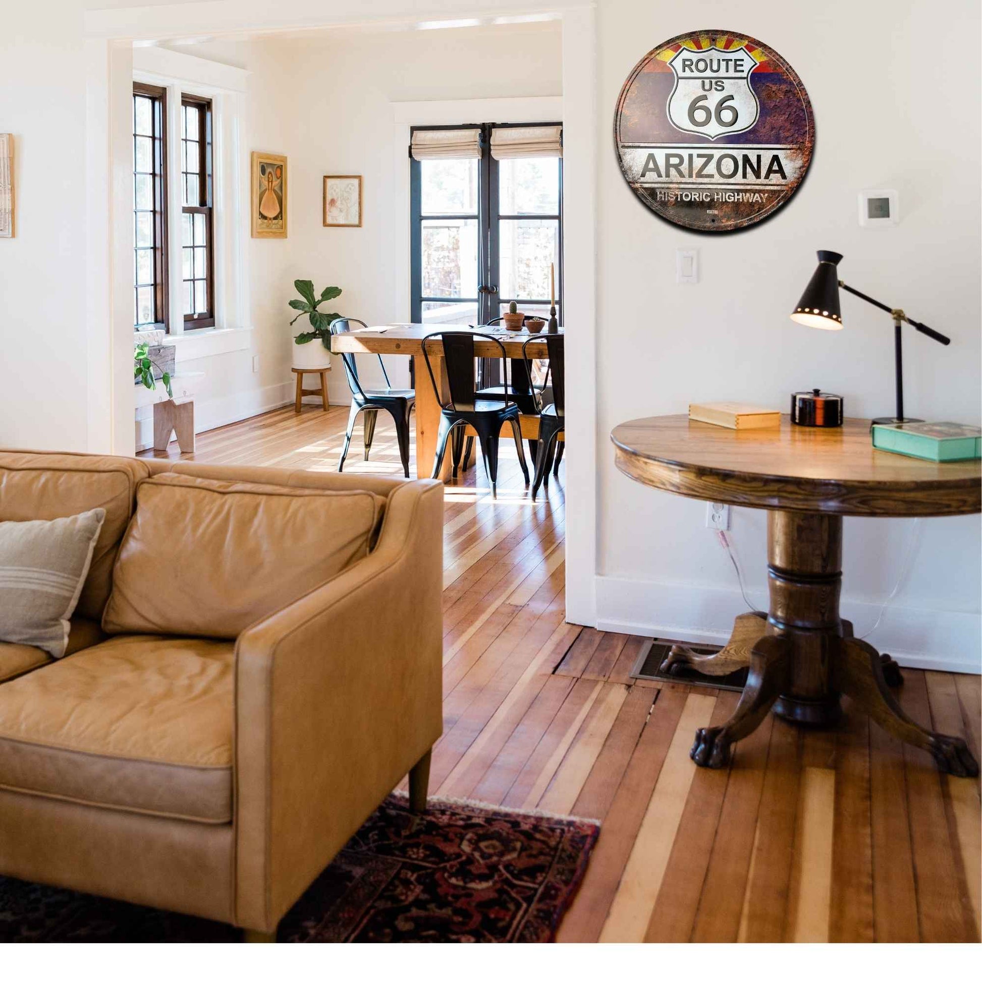Route 66  Arizona Rust Vintage Historic Highway Sign In Use Home Living Space
