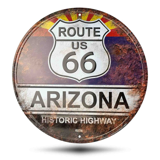 Route 66  Arizona Rust Vintage Historic Highway Sign Front Side