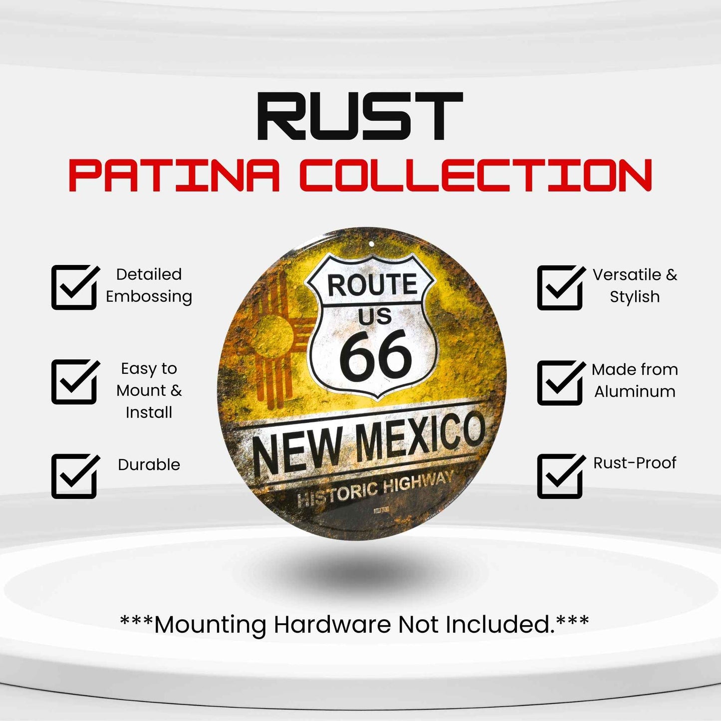 Route 66  New Mexico Rust Vintage Historic Highway Sign Detail Specs