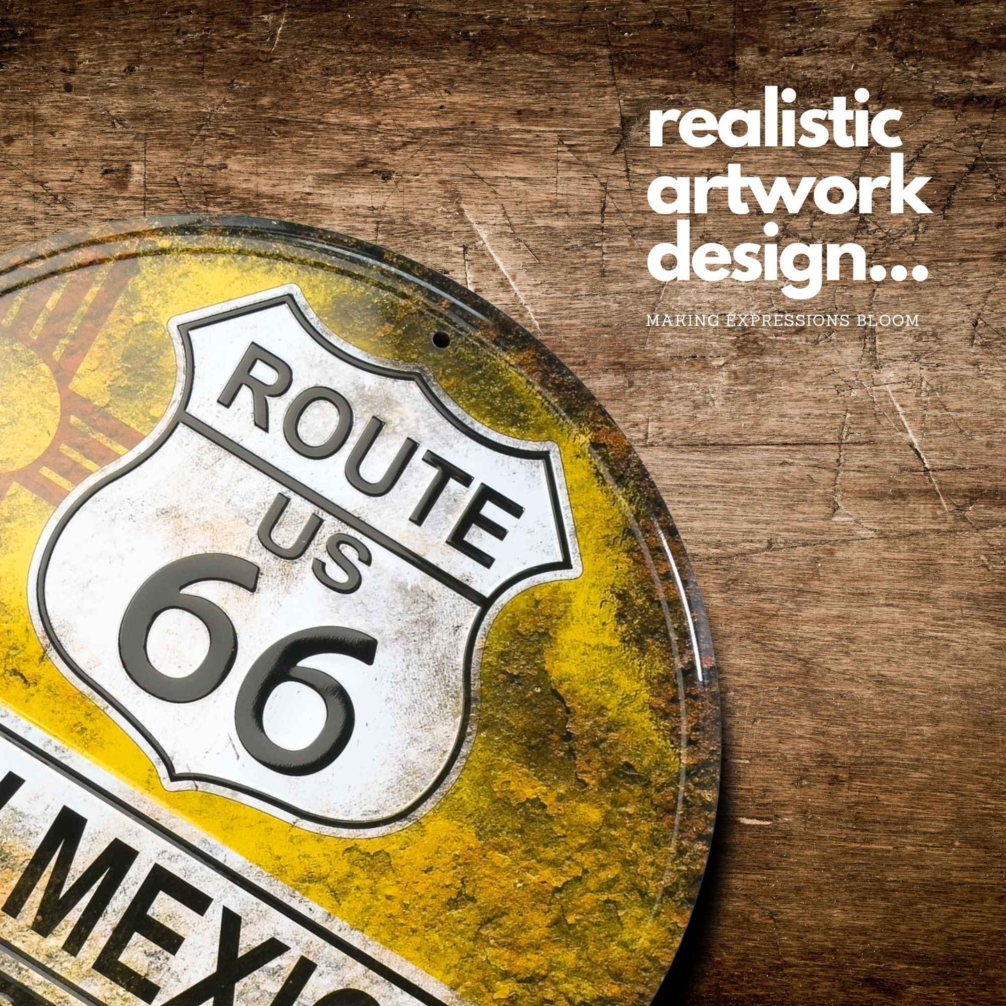 Route 66  New Mexico Rust Vintage Historic Highway Sign Artwork Showcase