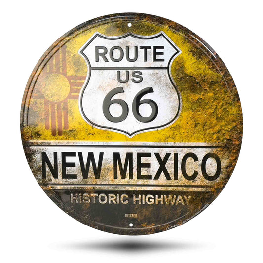 Route 66  New Mexico Rust Vintage Historic Highway Sign Front Side