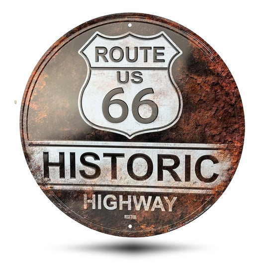 Route 66  Historic Highway Rust Vintage Historic Highway Sign Front Side
