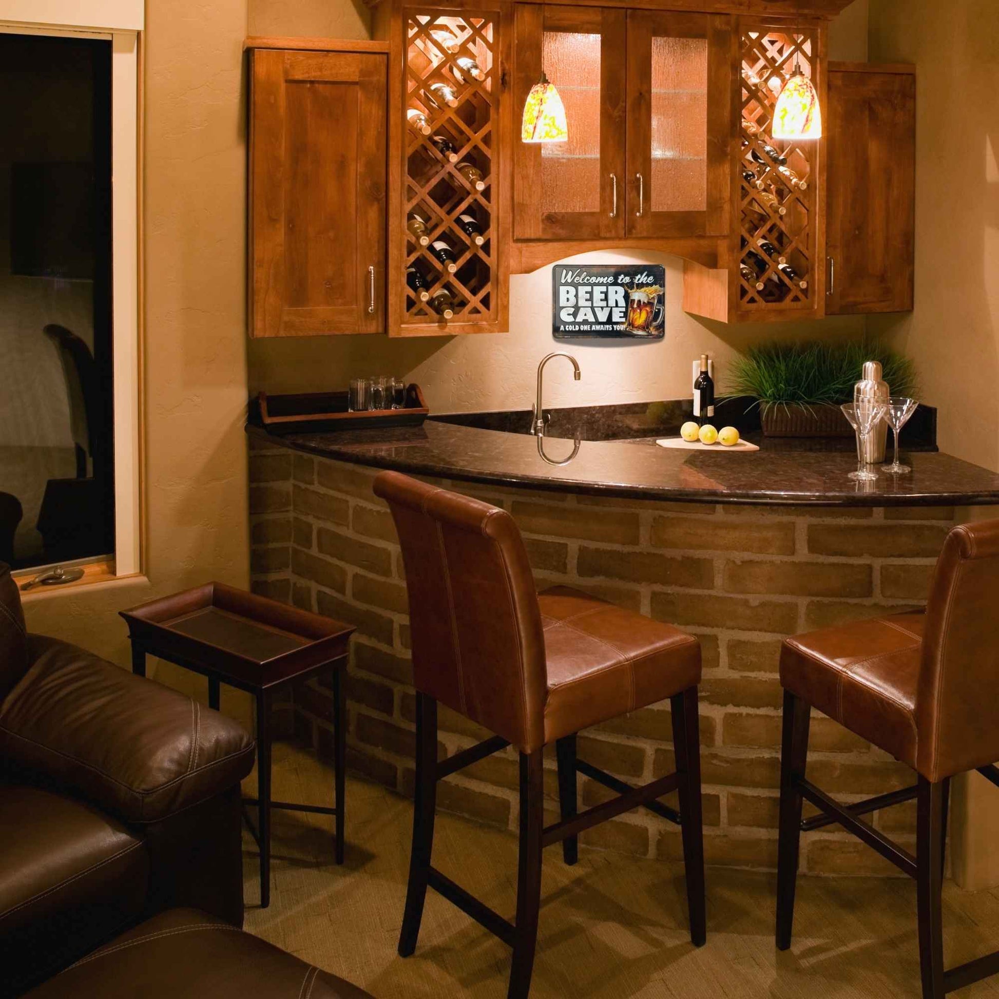 Welcome to the Beer Cave - A cold one awaits you in use wet bar