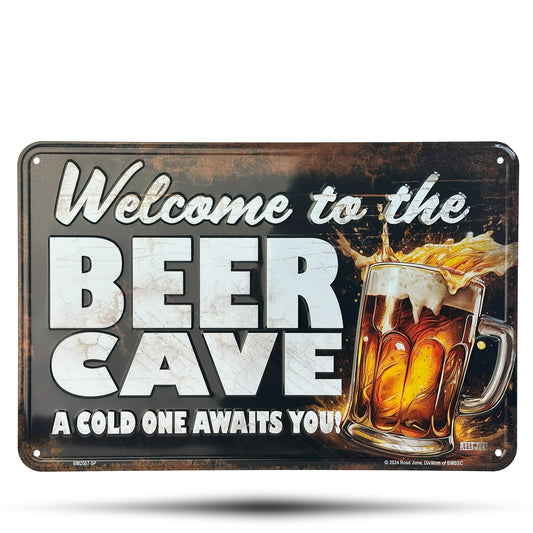 Welcome to the Beer Cave - A cold one awaits you front side