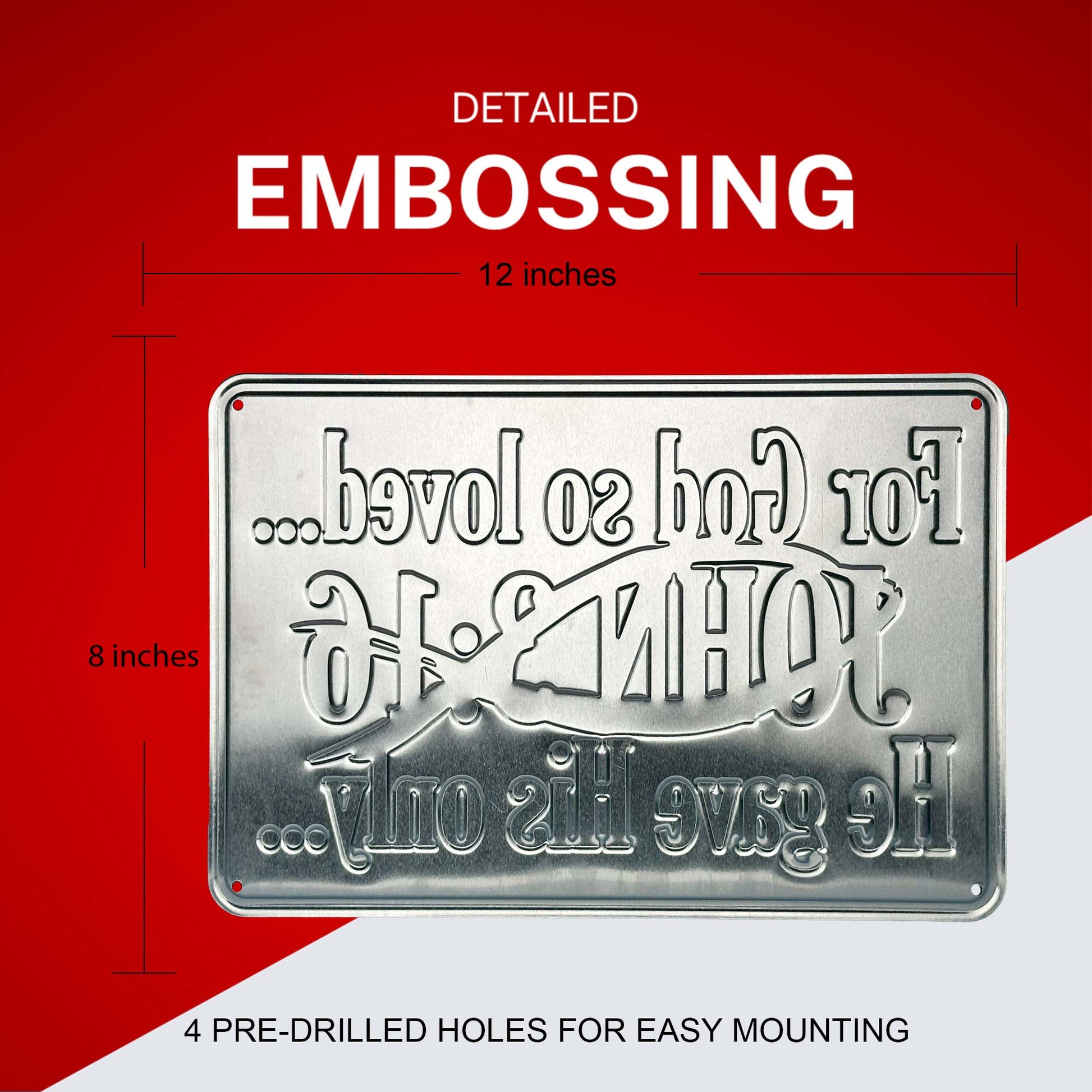 For God So Loved John 3:16 He Gave His Only Embossing Details