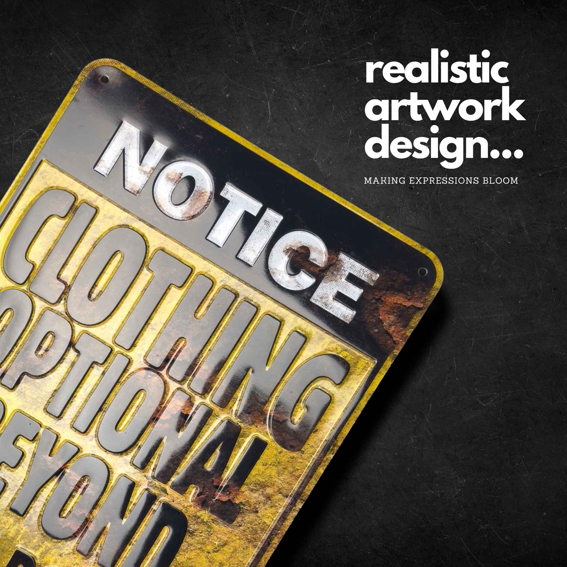 Notice Clothing Optional Beyond This Point Artwork Display