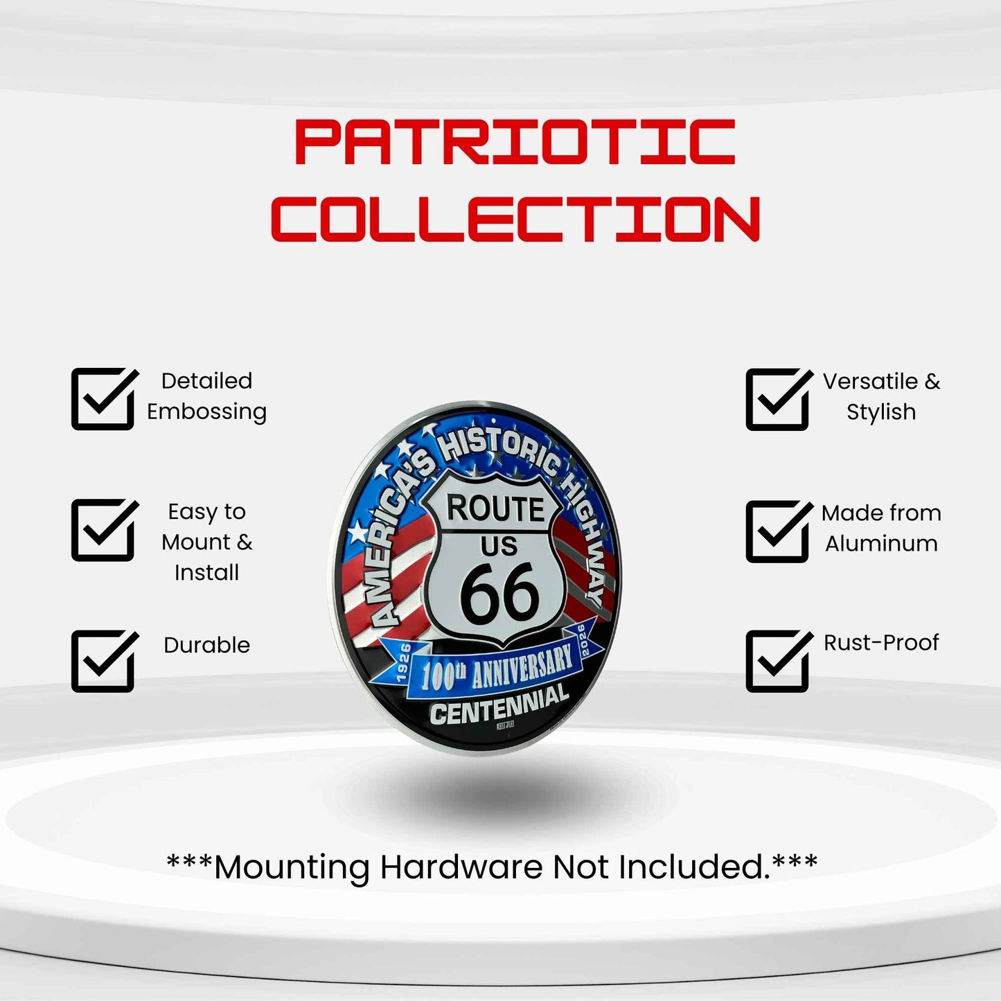 Patriotic collection product with route 66 design on a white background