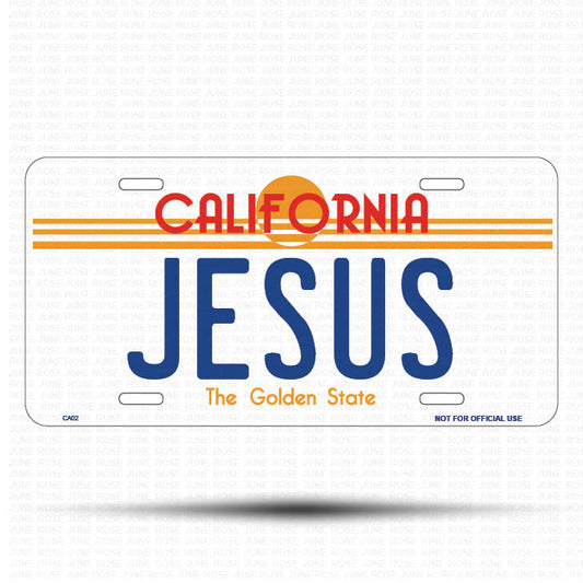 JESUS Flat Aluminum License Plate | 6" x 12" | State Plate Front View Name Plate