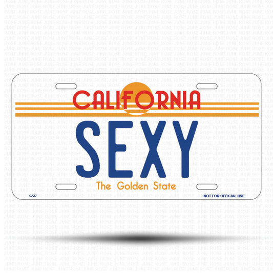 SEXY Flat Aluminum License Plate | 6" x 12" | State Plate Front View Name Plate California Goldend State